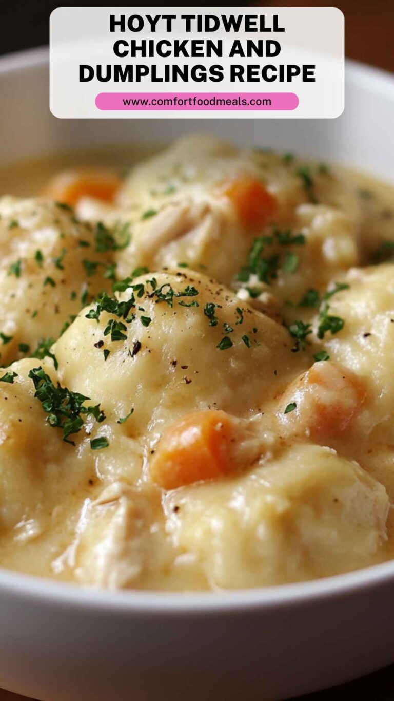 Hoyt Tidwell Chicken and Dumplings Recipe – Comfort Food Meals