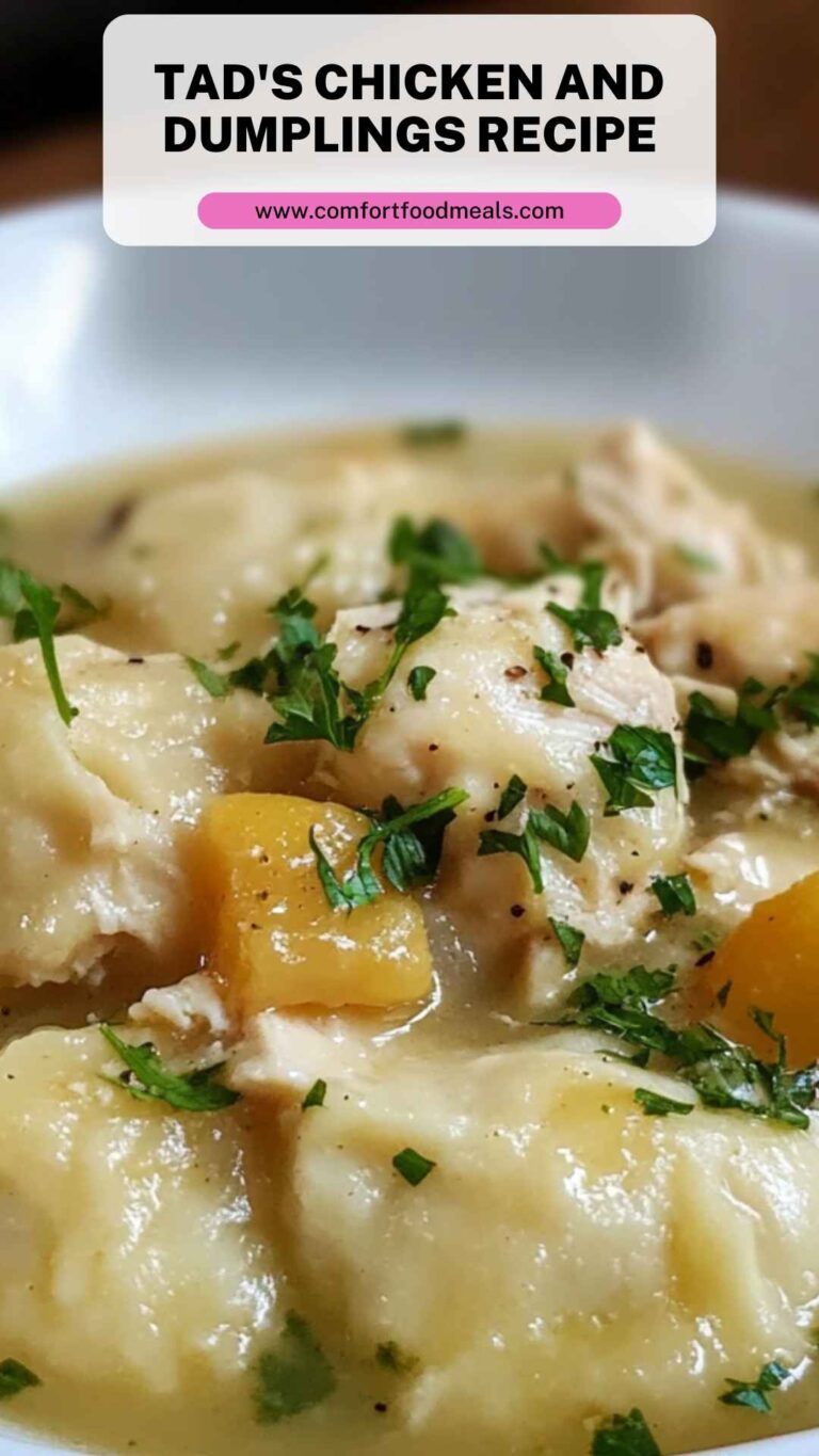 Tad’s Chicken and Dumplings Recipe – Comfort Food Meals