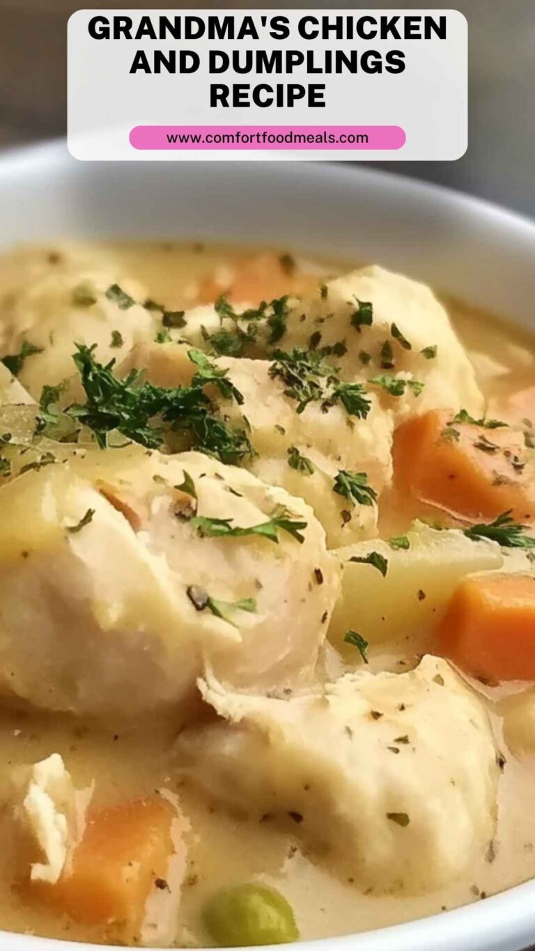 Grandma’s Chicken and Dumplings Recipe – Comfort Food Meals