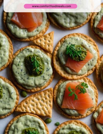 How to make Smoked Salmon with Creamy Pesto Crackers Recipe