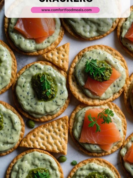 How to make Smoked Salmon with Creamy Pesto Crackers Recipe