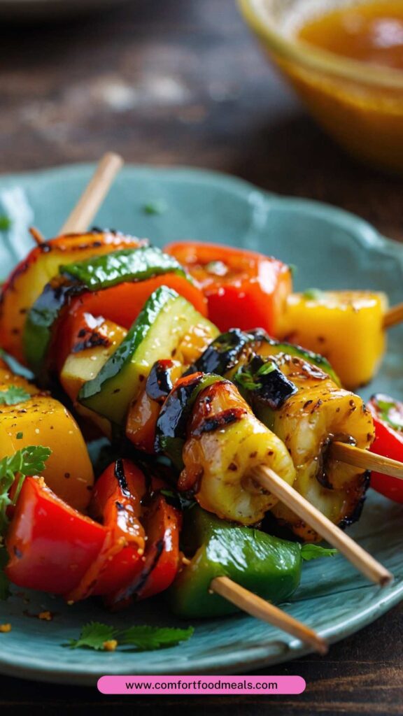 How to make Spicy Honey Vegetable Kabobs