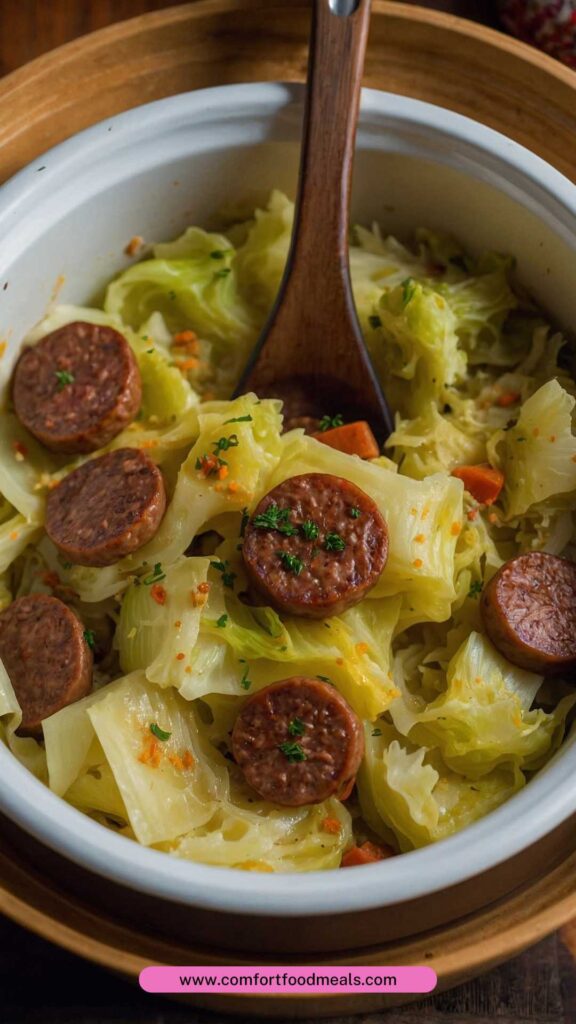 Slow Cooker Cabbage and Sausage