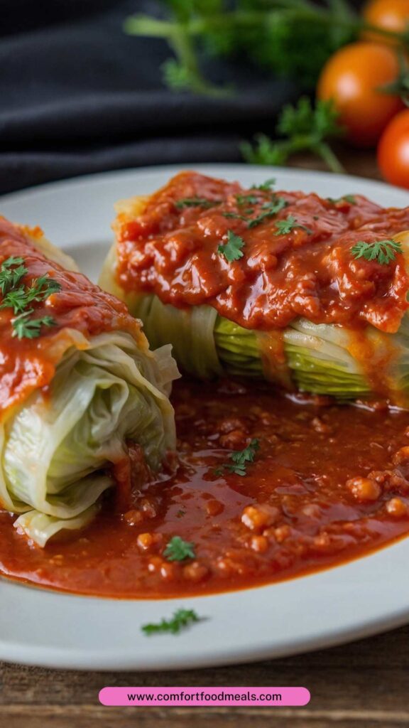 Cabbage Rolls with Tomato Sauce