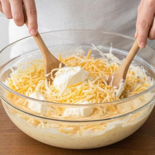 Step 3: Combine Cheeses and Cream