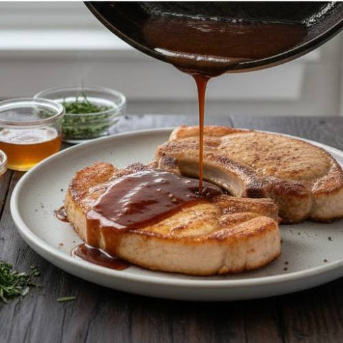 Step 6: Glaze the Chops Step 6: Glaze the Chops