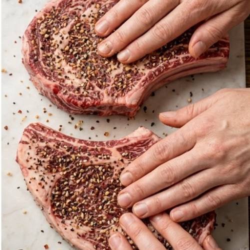 Step 2: Season the Steaks Step 2: Season the Steaks