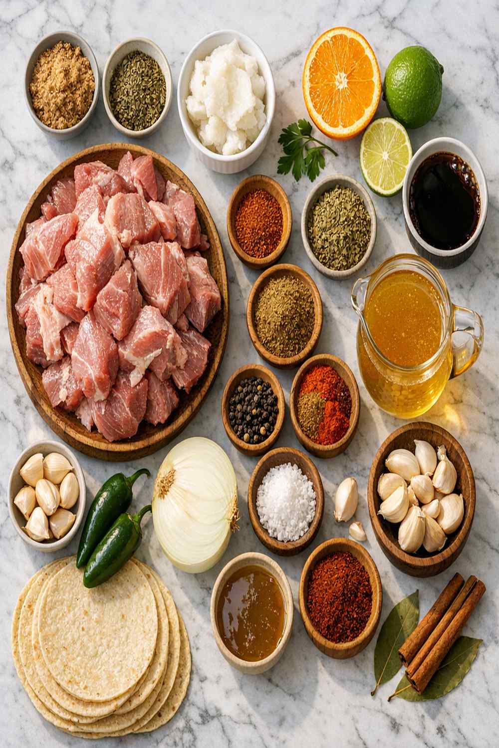 Authentic Mexican Pork Carnitas Recipe ingredients