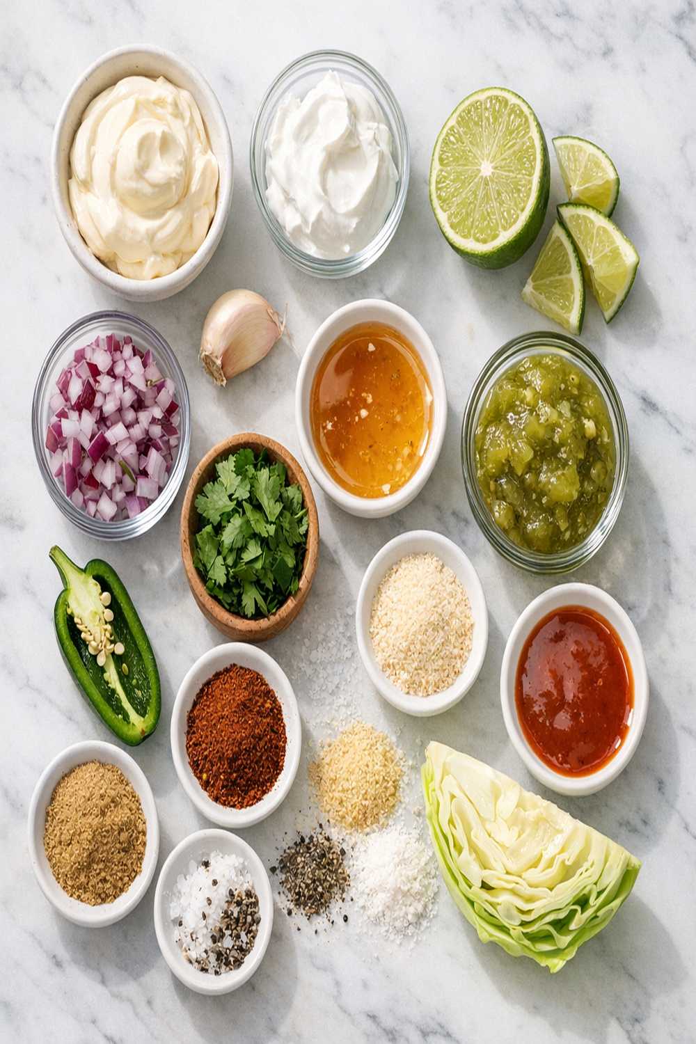 Baja Fish Taco Sauce Recipe ingredients