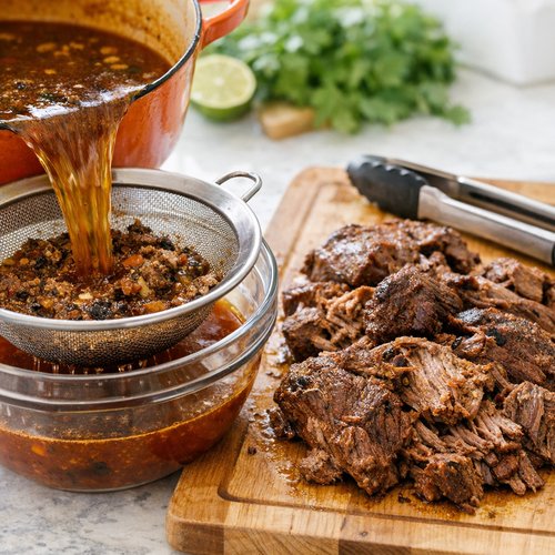 Step 3: Strain and Shred the Meat