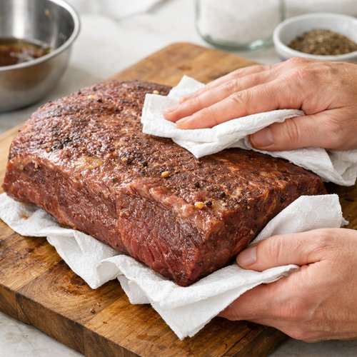 Step 4: Remove, Dry, and Season the Meat