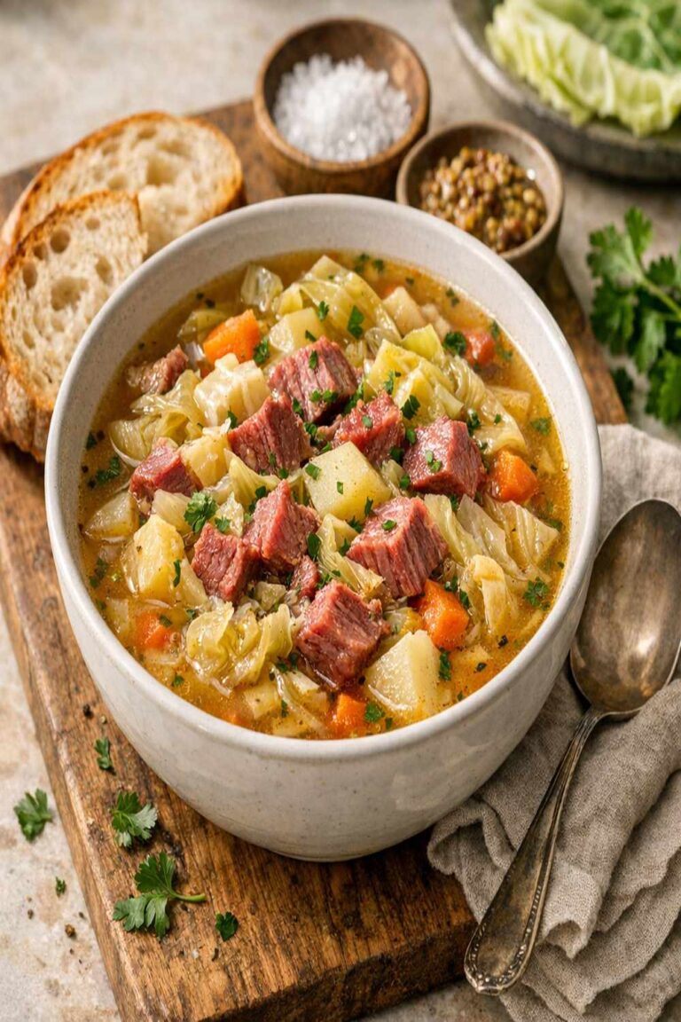 Cabbage And Corned Beef Soup Recipe