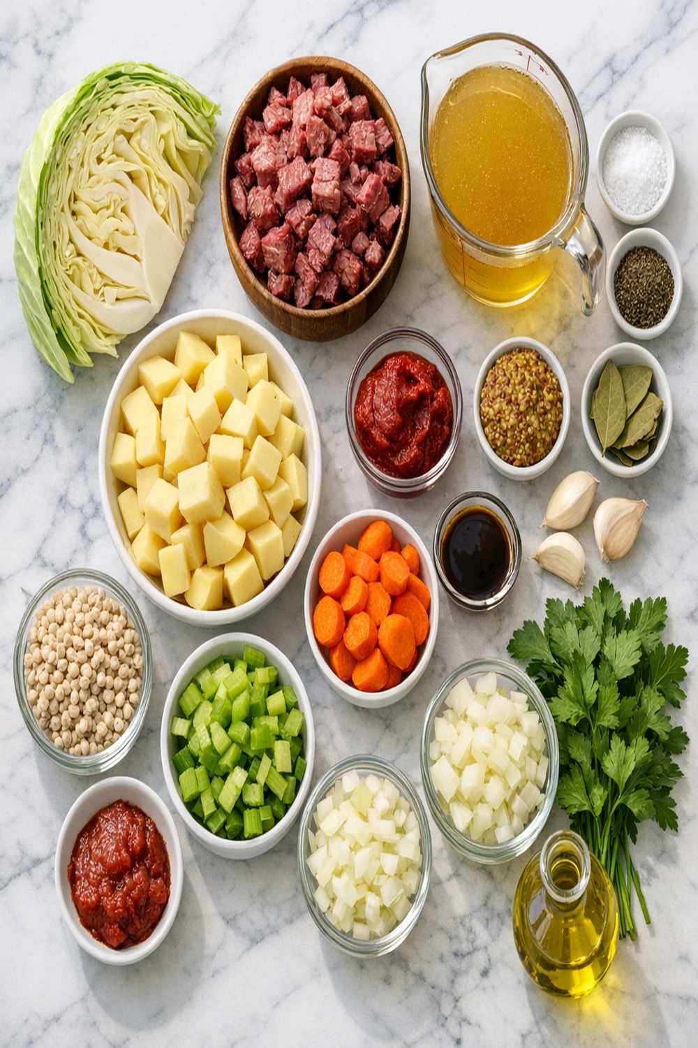 Cabbage And Corned Beef Soup Recipe ingredients