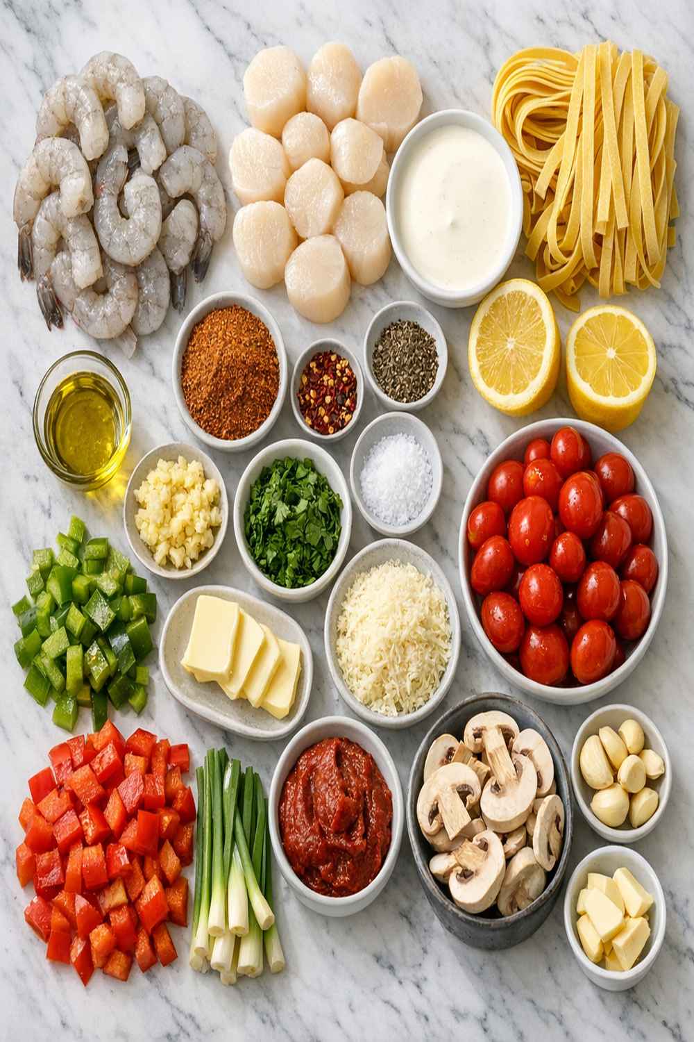 Cajun Seafood Pasta Recipe ingredients