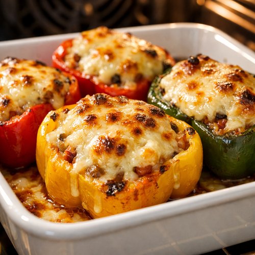 Step 11: Roast Until the Cheese Is Bubbly and Peppers Are Tender