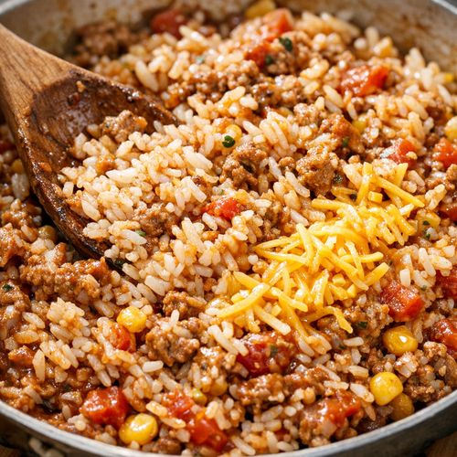 Step 9: Fold In the Rice and Half the Cheese