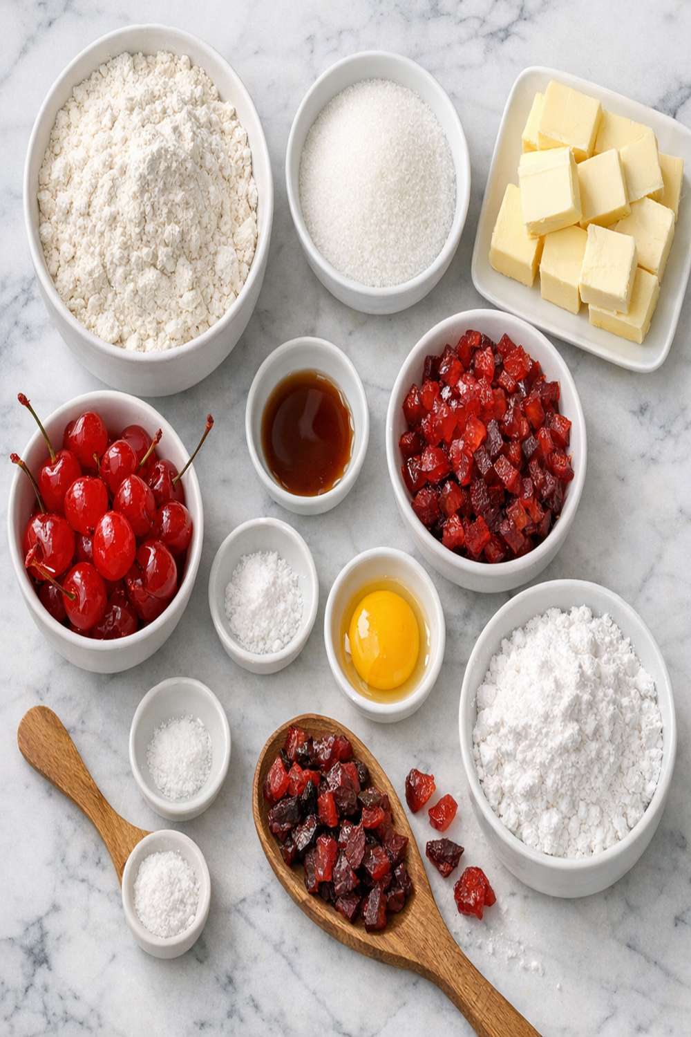 Cherry Shortbread Cookie Recipe ingredients
