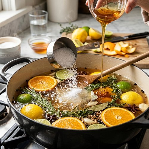 Step 2: Add Salt and Honey, Then Pour in Water